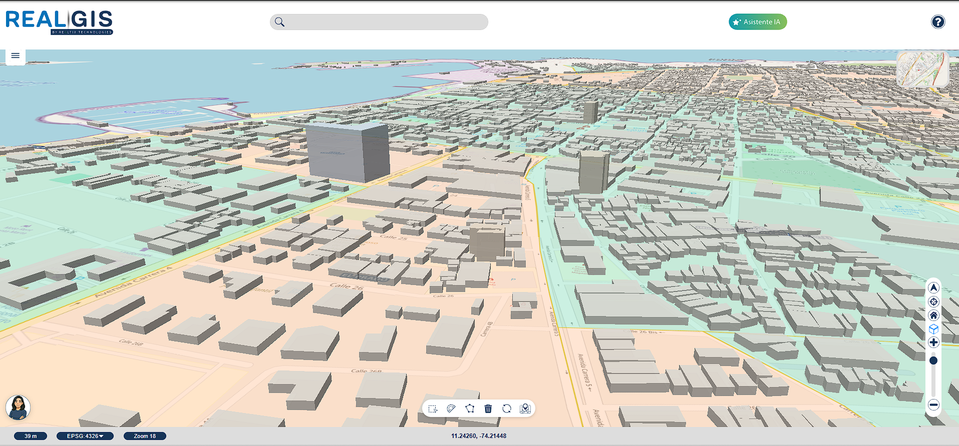 Visualización 3D de información territorial y urbana en REALGIS